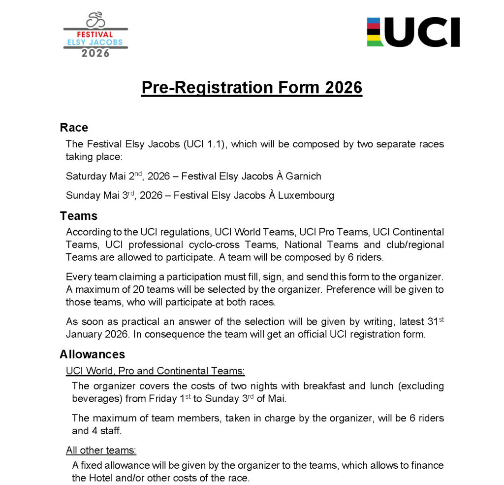 Pre-Registration Form 2026